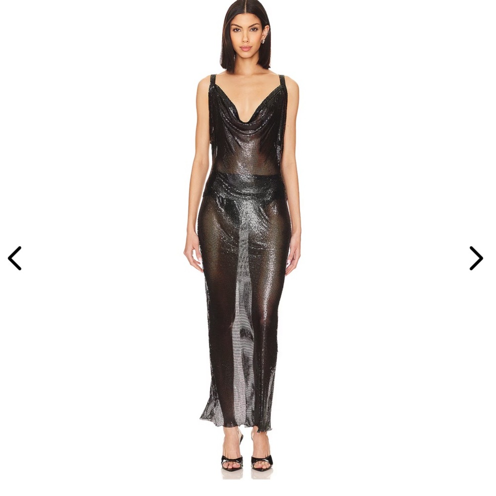 Lovers + Friends Black Metallic Maxi Skirt - Picture 3 of 4